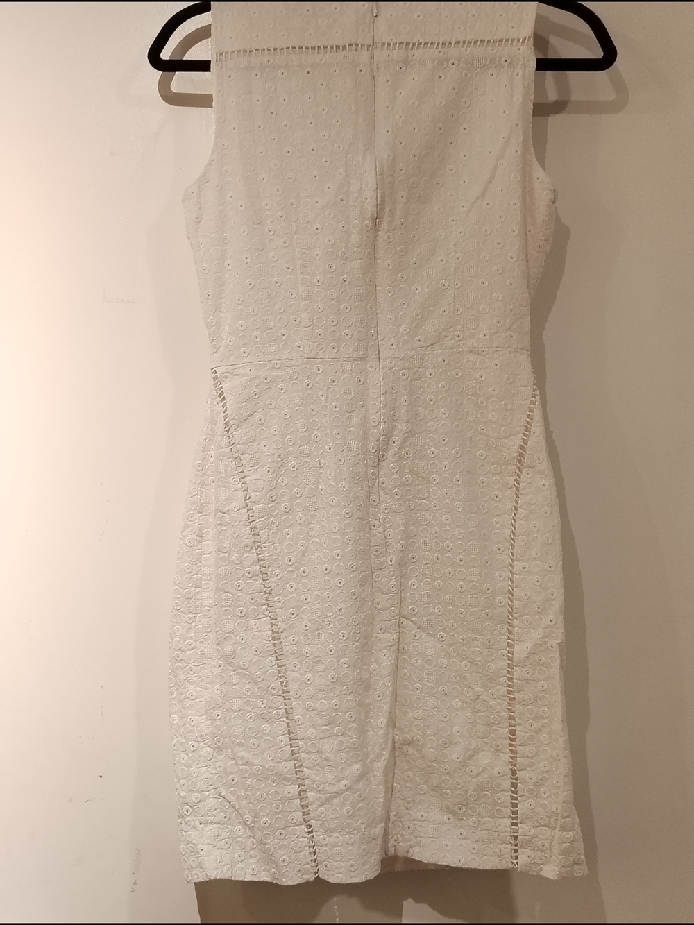 White Eyelet Sleeveless Sheath Mini Dress - Picture 4 of 8